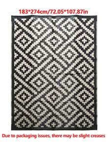 5ft X 8ft Waterproof Outdoor Rug, Reversible Plastic Straw Indoor Outdoor Patio Carpet For RV, Porch, Deck, Backyard, Camper, Balcony, Picnic, Grey And White - multicolor - View 12