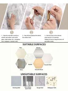 4 Sticky Hook, Towel Hook/Coat Hook, Stainless Steel Brushed Wall Hook. Suitable For Bedrooms, Apartments, College Dorms, Cabinets, Refrigerators, Storage Racks And Most Room Decor. - Multicolor - View 9