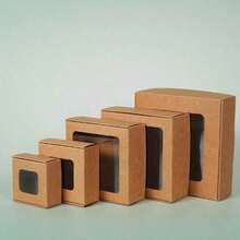 20 Small Paper Boxes With Display Window, Foldable Paper Boxes, Suitable For Chocolate, Wax, Hand Soap, Gifts, For Parties Or Weddings - 20pcs - View 9