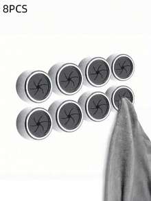 1/3/8PCS Self Adhesive Wall Mounted Towel Rack Round Stainless Steel Holder For Kitchen Bathroom Cabinet Garage No Drilling Space Saving Hanging Organizer Home Decor Accessories - Multicolor - View 10