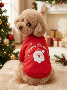 PETSIN 1 Pc Pet Christmas Cat Dog Universal Santa Claus Snow Letter Cute Pattern Printed Red Warm And Comfortable Dog Christmas - Multicolor - View 3