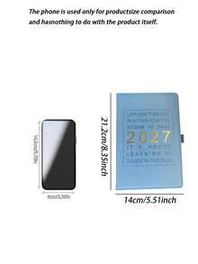 2027 English Version Weekly Daily Planner, 365-Day Schedule Organizer With Elastic Closure - A5 - View 4