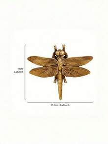 Creative Gold Dragonfly Wall Art, Handmade Insect Frame Decor, Bug Themed Party Room Decoration, Unique Gift For Insect Lovers, Home Wall Decor - multicolor - View 3