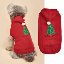 PETSIN Xmas Embroidered Santa Dog Hoodie Warm Knit Christmas Pet Sweater - Multicolor - View 23