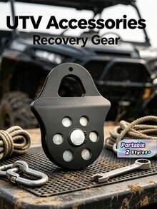 6 Ton Off‑Road Winch Snatch Block Pulley, Heavy‑Duty Universal Winch Traction Pulley For Synthetic Rope, Doubles Winch Pulling Capacity, Recovery Gear For 4x4 Off‑Road Vehicle Towing - A - View 1