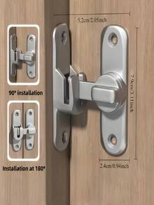 Heavy Duty Metal Padlock - 90/180° Swivel Security Lock For Barn Door, Bathroom Sliding Door, Garage, Bedroom, Cabinet, Durable Zinc Alloy Safety Lock With Anti-Pry Protection, Commercial Grade - one size fits all - View 6