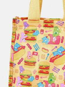 SHEIN X Care Bears Pink Gingham Print Lunch Bag, Cute Character Print Insulated Food Bag - Hamburg - View 4