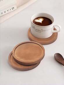 5 PCS Natural Wooden Drink Coasters Set With Holder Rustic Coffee Table Decor Heat Resistant Scratch Proof Absorbent Non Slip Protector For Home Office Desk Kitchen Bar Living Room Party Wedding Housewarming Christmas Gift - Multicolor - View 6