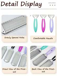 Elegant Two-Sided Foot File Removes Dead Skin And Calluses Metal Foot Rasp For Women And Men Ergonomic Foot Scrubber For Bathroom And Home Spa Care Professional Pedicure File Pedicure Tools Foot Care Tools Foot Care Accessories - Multicolor - View 9