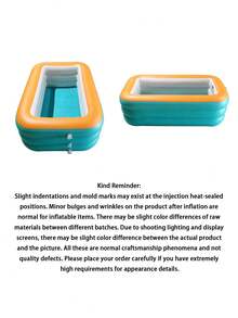 1 Inflatable Swimming Pool, Thick Pvc Material, Portable And Foldable For Easy Storage, Suitable For Indoor And Outdoor Use, Parties, Balconies, Summer Gatherings, And Family Water Play - Green and Orange Color Scheme - View 9