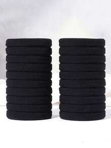 BestieMix 200/10pcs Women's Basic Black High Elasticity Headband, Fashionable, Versatile, High-End, Elegant And Simple Hair String - Multicolor - View 2