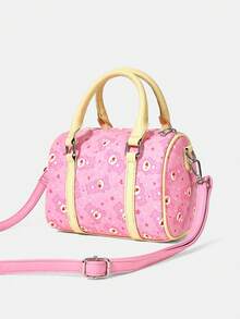 SHEIN X Care Bears Cartoon Pattern Fashion Commuter Handbag - Hot Pink - View 5