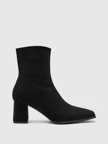 CUCCOO BIZCHIC Women's Thick-Heeled Mid-Boots, Suitable For Daily And Festive Occasions In Autumn And Winter Fall Boots - Dark black - View 2