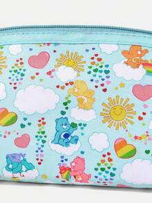 SHEIN X Care Bears 1 Cartoon Pattern Cosmetic Bag, Portable Zipper Cosmetic Storage Bag, Multi-Functional Finishing Bag, Lightweight Travel Bag - Multicolor - light cyan - View 4