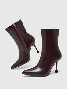 CUCCOO BIZCHIC New Women's Stiletto Boots, Fashionable For Commuting Dates, Suitable For Spring, Autumn And Winter Fall Boots - Coffee Brown - View 3