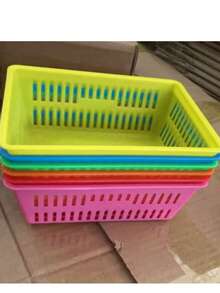 6PCS Colorful Small Plastic Storage Baskets Multipurpose Classroom Pencil Holders Crayon Boxes Desk Organizer Containers For Home Office School Supplies Back To School Essentials Stackable Versatile Organization Caddy - Multicolor - View 9
