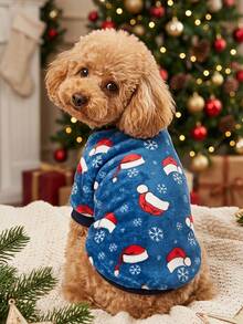 PETSIN 1 Pc Pet Christmas Hat Flannel Sweatshirt - Multicolor - View 5