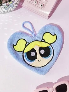 THE POWERPUFF GIRLS X POKOJA LAND 1pc Cute Embroidered Hand Towel, Soft Absorbent Quick Drying Handkerchief, Coral Fleece Non Shedding Hanging Cloth, Suitable For Kitchen, Living Room, Bathroom - Multicolor - View 5