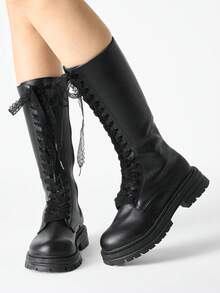 Black/Lace Lace Up