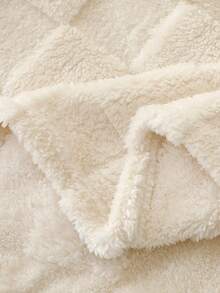 Cirelle Ultra Soft Cream Checkerboard Throw Blanket - Plush Grid Textured Flannel Blanket, Cozy Ivory Checkered Blanket For Couch, Sofa & Bed - Beige - View 11