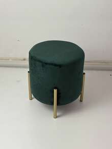 1PC Compact Size Metal Frame Round Fabric Low Stool Ottoman With Non Slip Base Modern Minimalist Design Seating For Living Room Entryway Shoe Changing Creative Side Table Alternative Small Space Decor Essential - Multicolor - View 6