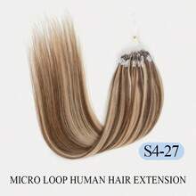 12-22Inch Micro Loop Hair Extensions Human Hair,Color S4-27,Chocolate Brown To Caramel Blonde,Microlink Human Hair, Microwaveable,Pre-Looped,Seamless Micro Loop Extensions, Straight,Invisible Bead,Fit For All Hair Types&Ethnicities,Natural Appearance - S4-27 - View 23