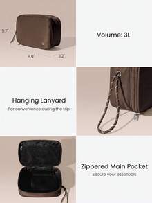 GLOWMODE 3L Sport Large Capacity Water-Repellant Essentials Zippered Kit Storage Bag Daily Casual Travel Trip - dark brown - View 4