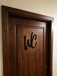 1PC Universal Size Metal Rustproof Durable Easy Hang Elegant Black WC Bathroom Toilet Sign Wall Art Decor For Home Office Indoor Modern Creative Unique Design All Season Gift - one-size - View 6