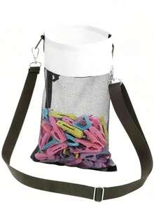 Haus Hana Mesh Drawstring Hanging Clothespin Holder Bag Laundry Storage Organizer For Outdoor Bathroom Dorm Room Home - Multicolor - View 11