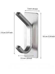 4 Sticky Hook, Towel Hook/Coat Hook, Stainless Steel Brushed Wall Hook. Suitable For Bedrooms, Apartments, College Dorms, Cabinets, Refrigerators, Storage Racks And Most Room Decor. - Multicolor - View 17