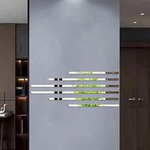 Rectangular Acrylic Mirror Wall Stickers, Self-Adhesive Frameless Decorative Mirror Strips For Bedroom, Living Room, Bathroom, And Home Decor - Multicolor - View 4