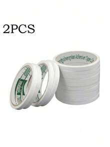 2pcs Double Sided Tape For Crafts, Double-Sided Tape For Arts, Scrapbook Supplies, Photography, Gifts Box, Scrapbooking, Card Making, Paper Backing, Tear-By-Hand For Office And Student Use(Width 5mm) - White - View 7