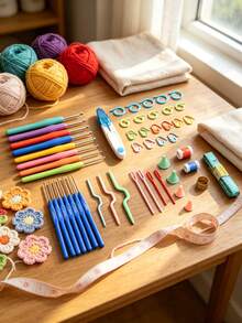 16 Sizes Crochet Hooks Set For Beginners, Ergonomic Soft Grip Crochet Needles Kit, Suitable For Crochet Learners, Great Gift For Women - multicolor - View 7