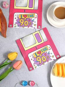 20 PCS Vintage Retro Party Decor 90s Style Napkins Wedding Birthday Garden Party Restaurant Kitchen Shop Decoration Halloween Christmas All Occasion Tableware Dinnerware Accessories - View 5