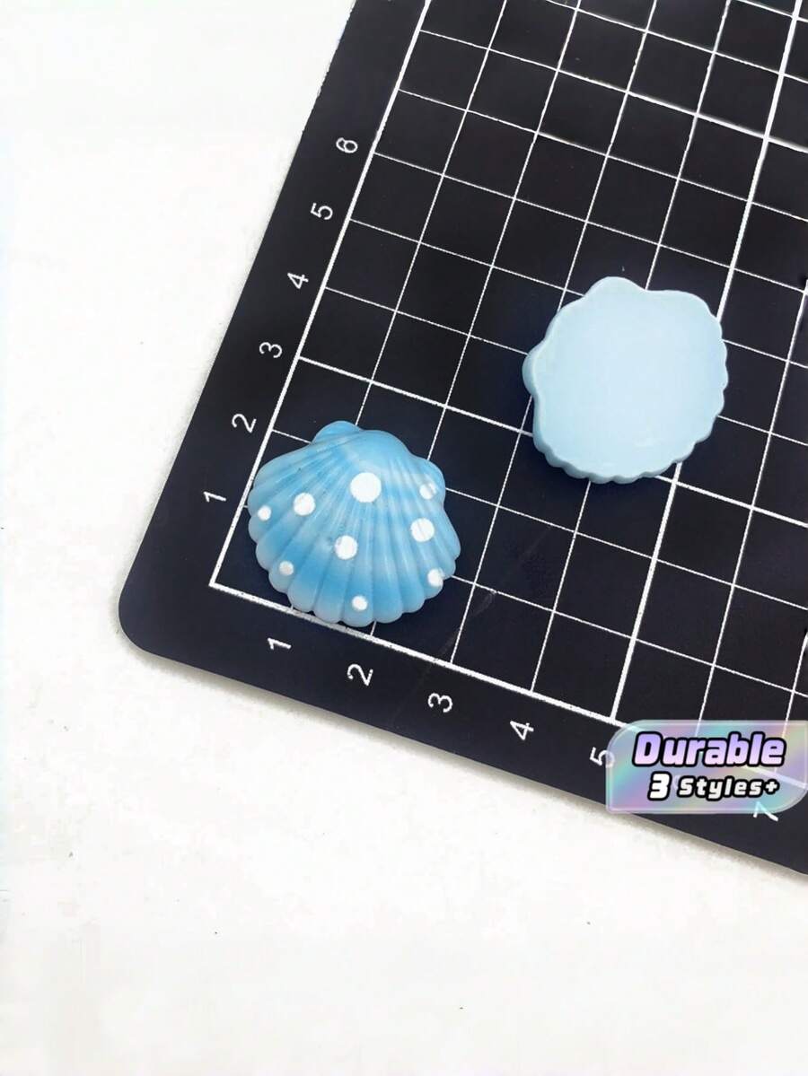 0.98英吋/2.5公分樹脂貝殼裝飾品，迷你人造貝殼飾品，適用於婚禮、節日、手工DIY與家居裝飾配件 - 漸變藍 - 查看 1
