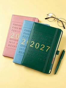 2027 English Version Weekly Daily Planner, 365-Day Schedule Organizer With Elastic Closure - A5 - View 9