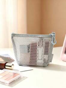 Haus Hana Multifunctional Transparent Mesh Storage Bag, Portable Handheld Cosmetic Makeup Pouch, Divider Pouch For Documents Digital Accessories - Multicolor - View 6