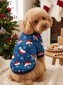 PETSIN 1 Pc Pet Christmas Hat Flannel Sweatshirt - Multicolor - View 3
