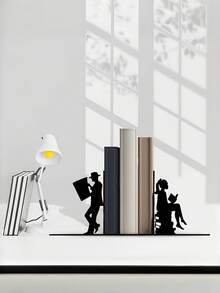 2/4 قطع من دعامات الكتب المعدنية متينة وقوية ومقاومة للصدأ موفرة للمساحة بتصميم عصري على شكل قلب للزوجين منظم ديكوري للمنزل والمكتب وغرفة الدراسة ورف الكتب وحامل الرفوف وديكور المكتب هدية فريدة لعشاق الكتب - مشاهدة 5