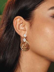 Glisma 18 Gold Earrings Light Luxury Niche Personalized Earrings - Gold - View 7