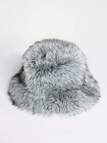 MUSERA Grey Faux Fur Hat Skiing Outfit Streetwear Summer Fall Winter - Multicolor - View 3