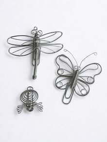 Haus Hana 1Pc Creative Insect-Shaped Metal Paper Clip, High-Quality Wire Bookmark Clip, Dragonfly Butterfly Spider Design Office Stationery, Desktop Memo Holder, Photo Clip, Planner Decor For School, Office, Study & Gift - multicolor - View 12