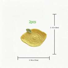 2/4/8Pcs 10cm Crochet Lemon Coasters Yellow Cotton Absorbent Cup Mats For Home Office Desk Decor Summer Gift Kitchen Accessories. - Multicolor - View 5