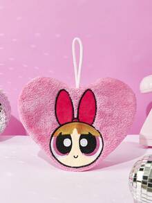 THE POWERPUFF GIRLS X POKOJA LAND 1pc Cute Embroidered Hand Towel, Soft Absorbent Quick Drying Handkerchief, Coral Fleece Non Shedding Hanging Cloth, Suitable For Kitchen, Living Room, Bathroom - Multicolor - View 7