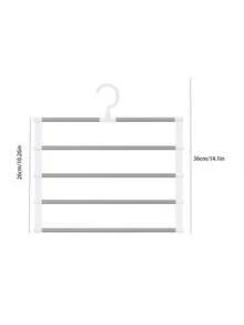 Haus Hana 1pcMultifunctional Portable Storage Hanger - Multi-Functional Trapezoidal Pants Hanger, Highly Efficient In Saving Space, Suitable For Trousers, Jeans, Skirts, Etc. - Stainless Steel Clips Design, Leaving No Marks - Very Suitable For Refreshing Your - Multicolor - View 6