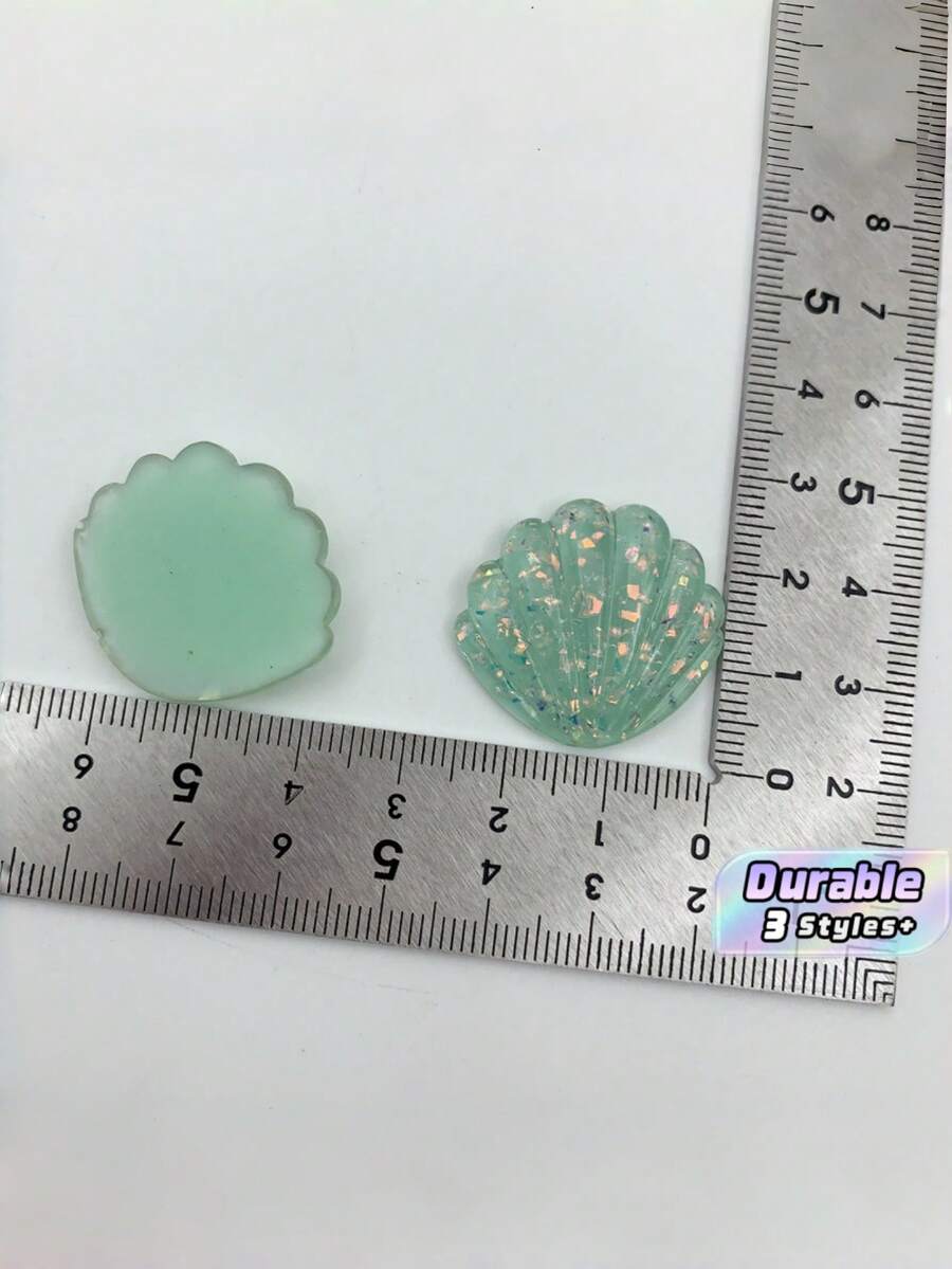 0.98 英吋 / 2.5cm 樹脂貝殼裝飾,迷你人造貝殼飾品,適用於婚禮、節日、手工藝與居家裝飾配件 - 透綠 - 查看 1