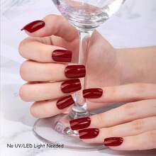 (4件混色組) 杏仁形亮面壓克力美甲片，專為長指甲完美貼合設計，適合女性與女孩日常配戴、派對美甲及其他場合使用 - 彩色 - 查看 6