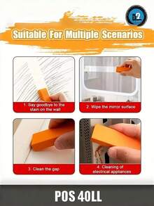 Stainless Steel Cleaning Eraser Kitchen Limescale Rust Remover Multi-Use Scratch-Free Durable Scrub Pad For Sink Faucet Stove Cooktop Pot Pan Tile Glass Home Bathroom Hotel Restaurant Commercial - A - View 5
