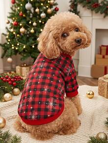 PETSIN 1 Pc Pet Christmas Snowflake Patterned Sweatshirt - Multicolor - View 1