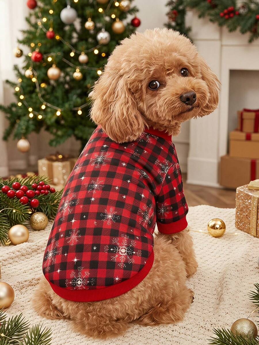 PETSIN 1 Pc Pet Christmas Snowflake Patterned Sweatshirt - Multicolor - View 1